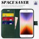 TUCCH Wallet Case for iPhone SE 2022/SE 2020/iPhone 8/7, PU Leather Folio with Stand Card Slot Magnetic Closure Flip Cover [TPU Interior Case] Compatible with iPhone SE 3/SE2/8/7, Midnight Green