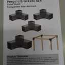 Pergola Brackets 4x4, Large-Body 3-Way Right Angle Corner Bracket for 4x4 Lumber, Actual 3.6 x 3.6 in Inner Size, Heavy Duty Pergola Kit for Gazebo, Patio & Backyard Builds