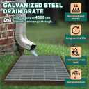 Tongmo 1.9IN Thick Galvanized Steel Drain Grate, B125 Class Sewer Grate, Weather-Resistant Outdoor Drain Cover, Heavy Duty Channel Grate, Silver Square Drainage Grate (19.6 * 19.6 * 1.9IN)
