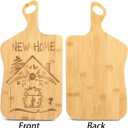 Jucoan 2 Pack Bamboo Cheese Board with Handles, 16 x 8.5 Inch Bamboo Wood Cutting Board Chopping Boards for Pizza, Bread, Cheese, Charcuterie, Fruit, Vegetables, New Home Housewarming Gift