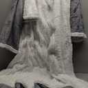 Wearable Electric Blanket Heated Throw, 52" x 72" Fast Heating Wrap Poncho Shawl with Foot Pocket & Sleeves, 6 Heat Levels & 12 Hours Auto Shut-Off, Machine Washable, ETL & FCC Certified, Grey