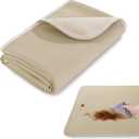 HOMBYS Pet Hair Resistant Dog Blanket, 70"x30" Waterproof PU Surface & Soft Velvet, Reversible Couch Cover for Furniture, Sofa Protector, Machine Washable Kennel Bed Blanket for Large Dogs & Cats