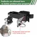 BiJun Chain Link Double Gate Latch for 1-3/8 Inch Gate Frames - Strong Arm Design with Padlock Holes,Chain Link Fence Latch for Ranch Fences & Yard Gates (Black)