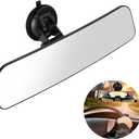 Car Rear View Mirror with Suction Cup, Anti Glare Wide Angle HD Auto Inside Rearview Mirror, 360 Degrees Adjustable Reduce Blind Spots, Universal for Vehicle, Marine, Boat, Truck, SUV, Van