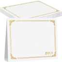gisgfim 15Pcs Certificate Holders Diploma Covers Single Sided Gold Foil Border Award Certificate Covers for Letter Size 8.5x11 Certificates Cardstock Document Papers Storage Organizer (White)