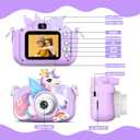 Purple Unicorn Kids Camera Toys for Girls Age 3-8, LETONGJH HD 1080P Toddler Digital Video Camera with 32GB SD Card & Selfie Mode, Shockproof Christmas Birthday Gifts for 4 5 6 7 Year Old