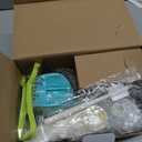 Ourokhome Rotary Cheese Grater Hand Crank, Kitchen Shredder Speed Mandolin Slicer Nut Grinder with Handle and Drum Blades for Cheese, Vegetable, Walnut, Chocolate, Potato, Carrot, 3 Blades, Blue