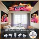 Projector with WiFi and Bluetooth, Mini Projector, 4K 1080P Support Portable Wireless Movie Projectors 220 Rotatable 130'' Screen Auto Keystone Compatible with HDMI/iPhone/TV Stick for Bedroom Indoor
