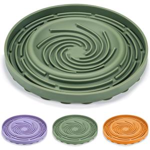 Silicone Dog Feeding Bowl with Suction Cup, Dog Puzzle Feeding Bowls for Heathy Eating - Non Slip Design (Green)