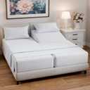 Split Queen Sheets - Easy-Fit, Wrinkle-Resistant, Designed for Split Queen Mattress – Split Queen Sheets Sets Fits 14" to 16" Deep Pockets – Premium Extra Soft, Queen Split Fitted Sheet Set – White