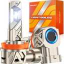 SEALIGHT H11 Bulbs or H8/H9/H16 Light, 96000LM 1000% Bright S6 Pro H11 Bulb with 2026 4th LED Chips, 70000hrs+ Lifespan Drving Light, 6500K White 1:1 Design Plug and Play Fog Light, Pack of 2