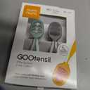 NumNum Baby Spoons Set, Baby Essentials Pre-Spoon GOOtensils for 6+ Months, First Stage Self-Feeding Spoons for Baby Led Weaning (BLW), Silicone Toddler Utensils, BPA-Free, 2 Pack Gray/Green