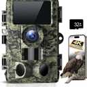 4K 48MP Trail Camera WiFi Game Camera with Low Glow Night Vision Motion Activated, Cell Phone App 130 0.05s Trigger Speed for Outdoor Wildlife Deer,Green