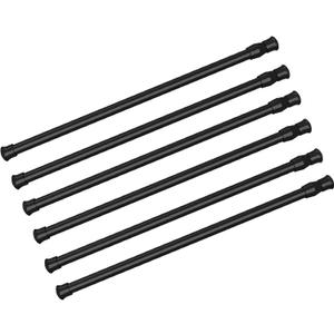6Pcs Spring Tension Curtain Rod21-38 Inches Adjustable Expandable Pressure Black Curtain Tension Rods For Kitchen, Bathroom, Window, Home