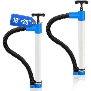 18" X 25" 2 Pcs Hand Bilge Pump with Hose, Portable Manual Water Pumps for Boats, Kayak, Canoe, Dinghy, Heavy Duty Hand Pump Siphon for Marine, Pool, Inflatable Trampoline (White and Blue)