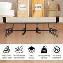 Under Cabinet Cutting Board, No-Drill Mug Hooks Storage Rack, Paper Towel Organizer, Multifunctional Stainless Steel Under Cabinet Shelf, for Kitchen Utensils, Chopping Board