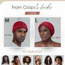 Silk Satin Lined Halo Turban Head Wrap Pre-Tied Skull Cap for Men and Women Sleeping Bonnet Hair Cover Chemo Hair Loss Hat (Red, XL)