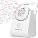 IFLOVE Bubble Machine for Kids 3+-Automatic Bubble Blower with Adjustable Angle,5000+ Bubbles Per Minute,Portable Bubble Maker Toy for Boys Girls,Outdoor Party Wedding Easter Birthday Gifts (White 01)