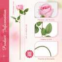 Lyrow 200 Pcs Artificial Roses Realistic Flowers Bulk Real Looking Fake Silk Rose Bouquets with Long Stem Flowers for Wedding Table Centerpieces Bridal Shower Party Home Garden Decor (Pink)