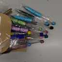 Tondiamo 24 Pcs Rhinestone Beadable Pens Bulk Glitter Bling Fancy Pen for Bead Trendy Stuff Diamond Cute Assorted Ballpoint Kit for DIY Craft Making Birthday Student School Class Gift (Rainbow Color)