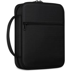 FINPAC Bible Cover, Carrying Book Case Church Bag Bible Protective with Handle and Zippered Pocket, Gift for Mother Lady Women Men, Black FINPAC Bible Cover, Carrying Book Case Church Bag Bible Protective with Handle and Zippered Pocket, Gift for Mother Lady Women Men, Black