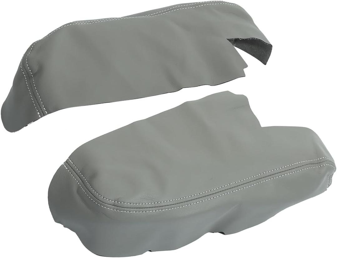 ACROPIX 1 Pair Front Door Cover Armrest Cover Pad Replacement Microfiber Leather for Honda Ridgeline 2006-2014 Gray Car Parts