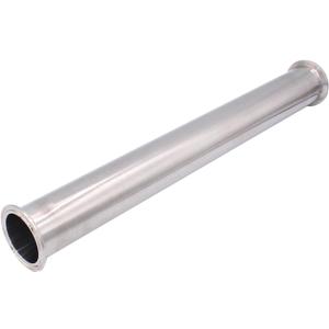 DERNORD Sanitary Spool Tube with Clamp Ends,Stainless Steel 304 Seamless Round Tubing With 2 inch Tri Clamp 64MM Ferrule Flange (Tube Length: 18 Inch / 458MM) (Tube Length: 18 inch /457 mm)