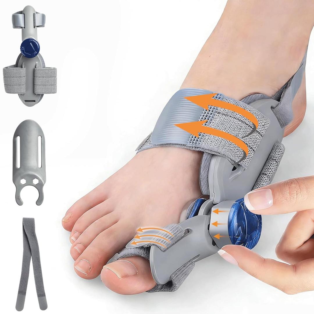 Bunion Corrector for Women  Man Big Toe, Treatmedy Bunion Fix, Adjustable Toe Straightener, Orthopedic Bunion Splint for Relief, Comfortable & Breathable for Day/Night, Suitable for Left and Right Feet(Gray)