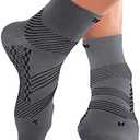TechWare Pro Plantar Fasciitis Socks - Ankle Compression Socks for Women & Men. Achilles Tendonitis Brace & Foot Arch Support size L