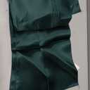 Manyshofu Dark Green Satin Table Runner 12x108 - 12 Pieces | Satin Fabric, Seamless Design With Tight Stitching, Silky Surface, Low-Heat Wrinkle Recovery, For Weddings And Parties