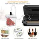 MegaWise Food Vacuum Sealer Machine High-Power 80kPa Suction, One-Touch Operation, Built-in Cutter Works with All Food Types, Includes Bags & Hose (Black), Keeps Food Fresh 5x Longer
