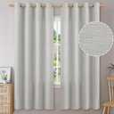 BGment Curtains 72 Inches Long for Living Room, Flax Linen Curtains Burlap Textured Thick Light Filtering Privacy Grommet Window Curtain Drapes for Bedroom, 2 Panels, 52 x 72 Inch, Light Grey