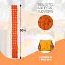 5 PC - 5 feet Marigold Garland |Indian/American Wedding Party Mantle Decoration, Faux Garlands Wedding Garland, Diwali Decoration, Spring Bush Floral! (Red & Yellow Mix)
