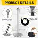Ferraycle 8 Pcs Crowd Control Stanchions and Velvet Ropes 5 ft Poles Silver Crowd Control Barriers Black Ropes Stainless Steel Stanchions Post for Party Supplies