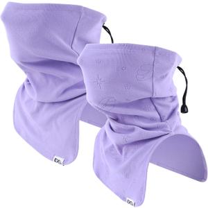 Neck Gaiters for Men Women, Winter Neck Warmer Windproof Face Mask Scarf for Cold Weather Outdoor Sports (Purple+printed Purple)