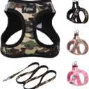 PUPTECK Dog Harness and Leash Set for Small Medium Dogs No Pull Step-in Soft Mesh Puppy Cat Vest Harnesses Reflective at Night, Camouflage, S (S(CHEST 14.5"-16", 6.6-14 lbs))