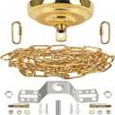 Sangle Soppfy Vingage Canopy Kit and Pendant Light Fixture Chain for Chandelier or Swag Light Fixtures,Maximum Weight of 60 Pounds,6 feet,Heavy Duty,5inch Diameter,(Pure Gold)