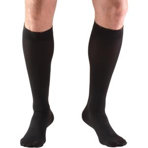 Truform 15-20 mmHg Compression Stockings for Men and Women, Knee High Length, Closed Toe (Medium (1 Pair), Black)