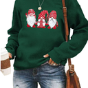 Merry Christmas Sweatshirts for Women Gnomes Santa Christmas Sweatshirt Cute Long Sleeve Pullover Top, Size M