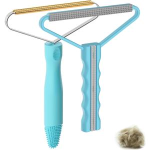 Cleaner Pro Fabric Shaver - Pet Hair Remover for Rugs, Couch, Carpet & Pet Towers (2pack) (Sky Blue)