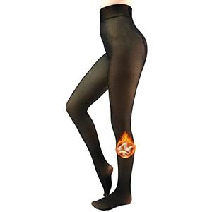 X-CHENG Fleece Lined Tights Sheer Women - Fake Translucent Warm Pantyhose Leggings Sheer Thick Tights for Winter.M