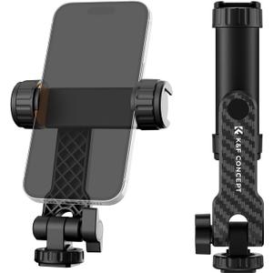 K&F Concept Phone Tripod Mount, Universal Smartphone Adapter with 2 Cold Shoe Mount, Adjustable Cellphone Holder for Horizontal and Vertical Shooting, Compatible with iPhone/Samsung and All Phones