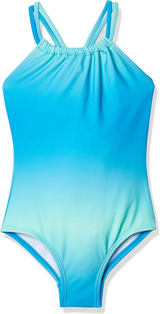 Kanu Surf Girls Jasmine Beach Sport Halter One Piece Swimsuit (12, Janie Blue)