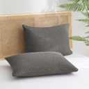 PHF Ultra Soft Waffle Weave Pillow Shams King Size, No Insert, 2 Pack 20" x 36" Pillowcases,Breathable & Skin-Friendly Pillow Cases, Stylish Decorative Bed Pillow Cases Covers,Grey