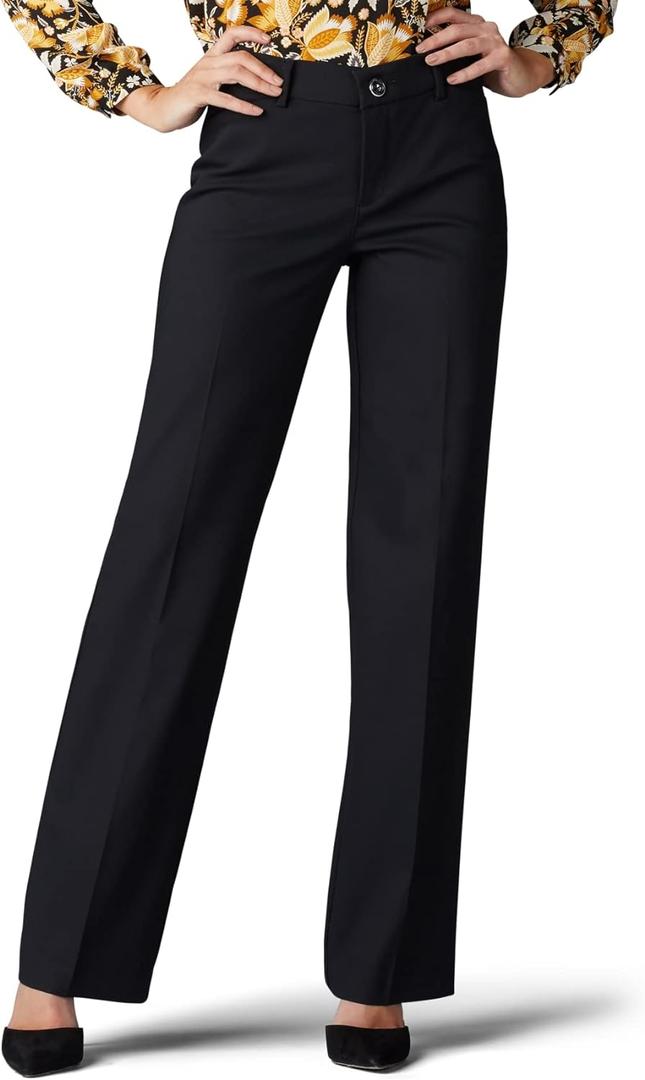 Lee Women's Ultra Lux Comfort with Flex Motion Trouser Pant (16, Black)