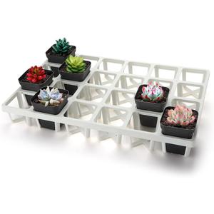 RooTrimmer 5 Pack Planting Pots Moving Trays for 3 inch(2.7 inch for Exact) Square Nursery Pots, 24 Cell Pots Carrier Holders(White)
