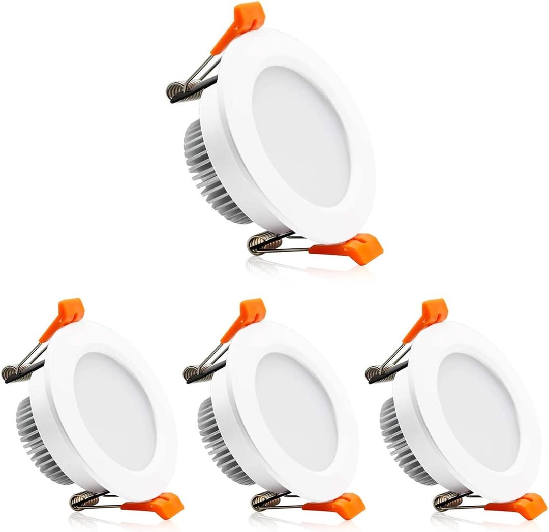 2 Inch LED Downlight, Recessed Lighting Dimmable Ceiling Light, 3W, 5500K Daylight White, CRI80 with LED Driver(35W Halogen Equivalent), 4 Pack