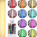 41 inch RGBW Remote Control Color Column Floor lamp, Flannel Laminated Transparent PVC Column Floor lamp, Suitable for Bedroom, Birthday, Christmas, Party, Wedding Decoration