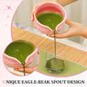 Pink Matcha Set, 8 Pcs Complete Ceramic Matcha Making Kit with Bowl, Bamboo Whisk & Holder, Stainless Sifter, Tea Towel, Scoop & Scoop Rest