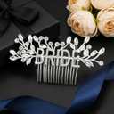 2 x Wedding Hair Pieces for Brides Bridal Hair Accessories Wedding Hair Comb Silver Headpiece for Bride